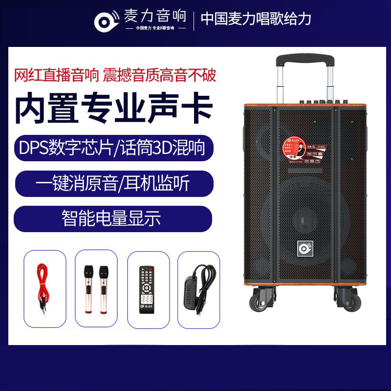 McLi M-0815 net red sound wireless microphone sound card outdoor stage performance live square dance Lancer sound box