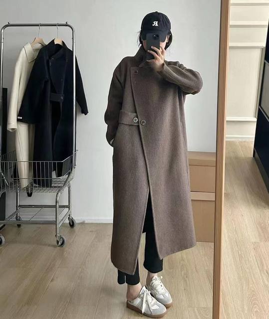 双面呢羊绒大衣女中长款2025冬季新款韩版宽松羊毛呢外套羊毛大衣