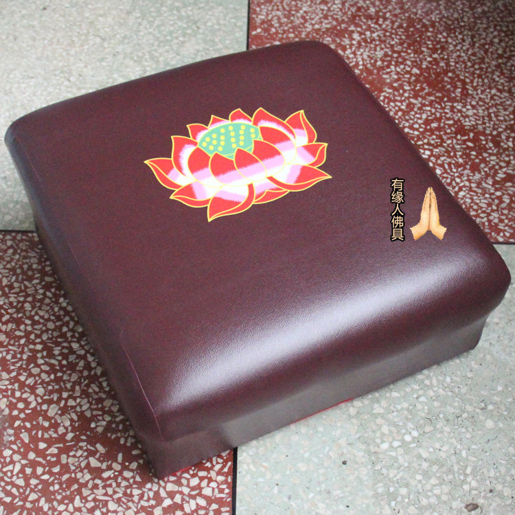 Grand Buddha Temple Booking of the Buddha Stool God kneeling and kowtowing a stool Lotus Stool Lotus Square cushion Baistool Kneeling Cushion Solid Wood