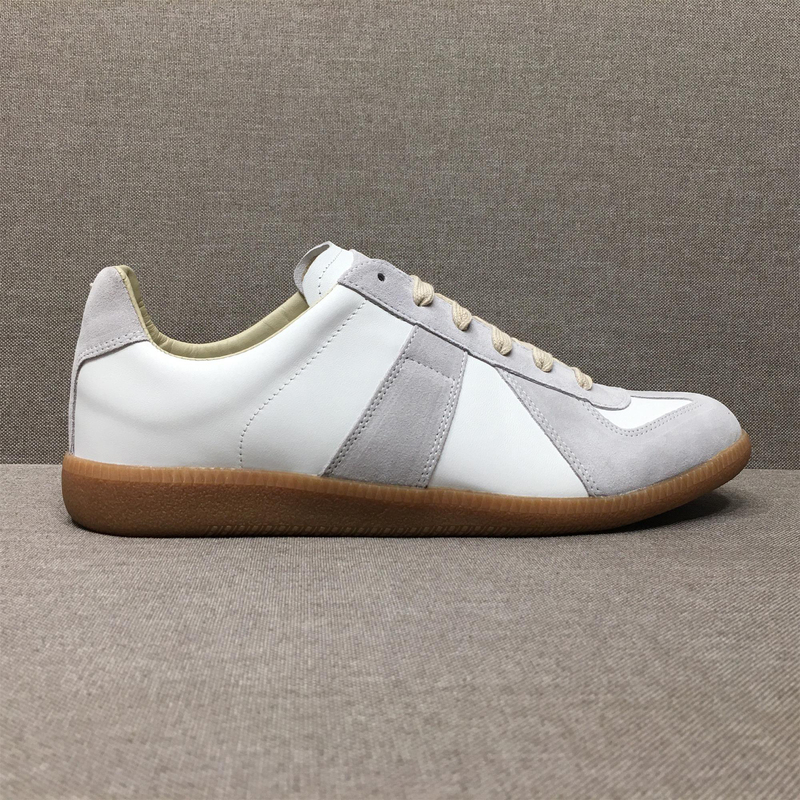 【Shoe Enthusiast】Handcrafted German Training Shoes Mmgat Retro White Sneakers Raw Rubber Flat-Soled Sports Shoes Skate Shoes