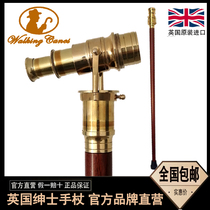 British gentlemans cane British retro fashion scepter gold telescope copper handle imported crutch crutches gift