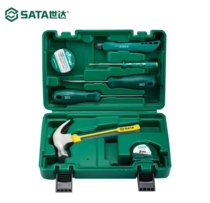 Shida Five Gold Tool Box Home Tools Suit 7 Pieces Base Screwdrivers Hammer measuring tape mounting group sleeve 05161
