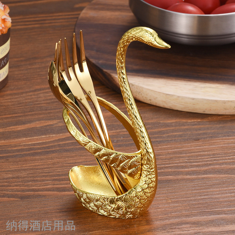 304 stainless steel Fruit fork Home high-end sweet pitchfork delicately eats a small fork spoon suit of fruit