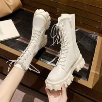 Huili Net red thick bottom Martin boots female tide ins2020 Autumn New thick sole boots thin white boots