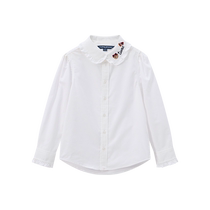 TeenieWeenie Kids Bear Childrens Clothing 24 Autumn and Winter New Girls Cotton Ruffled Doll Collar Shirt