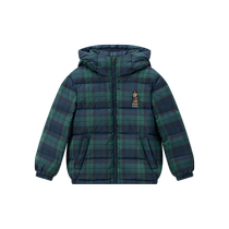 TeenieWeenie Kids 24 autumn and winter new boys thick casual hooded plaid down jacket