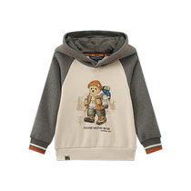 TeenieWeenie Kids 24 autumn and winter new boys hooded raglan sleeves and velvet sweatshirt
