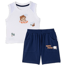 TeenieWeenie Kids bear childrens clothing for boys 24 summer new sports vest shorts two-piece set
