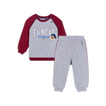 TeenieWeenie Kids Bear Childrens Wear 23rd Autumn and Winter Baby Boy Contrast Color Round Neck Up and Down Suit