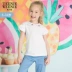 TeenieWeenie Kids Bear Kids Summer Girls Oceanity Doll Cổ áo ngắn tay áo thun TKRA82656K - Áo thun kinh doanh quần áo trẻ em Áo thun