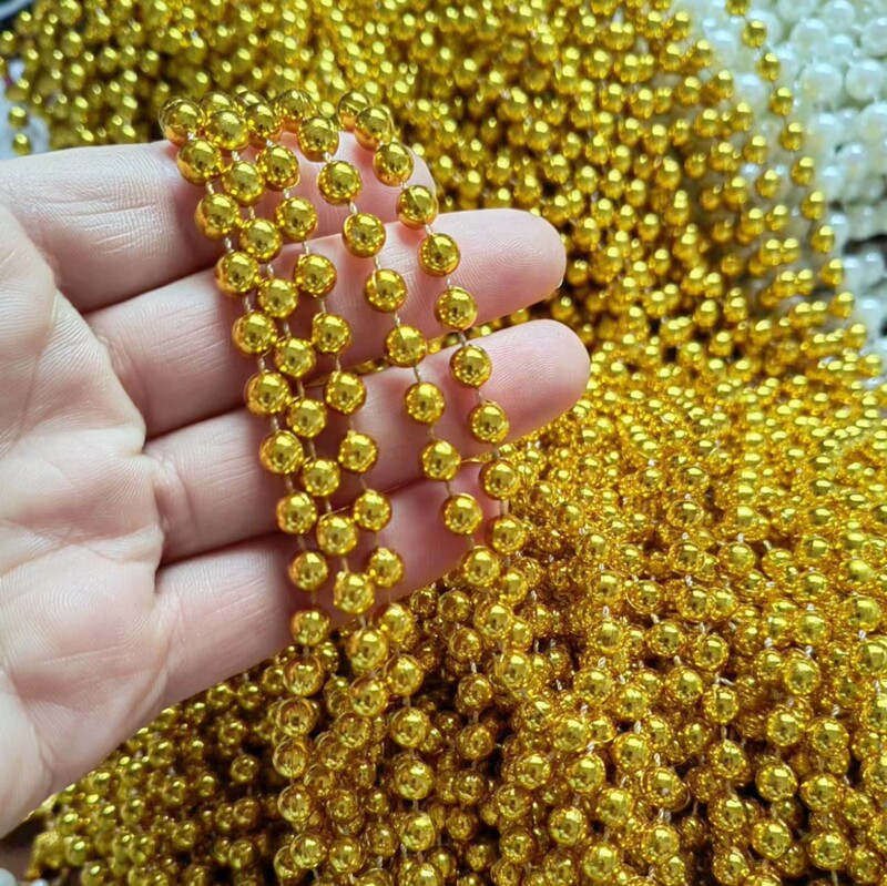 DIY Beads Plastic Connecting Beads Round Bead Chain Lace Decoration DIY Handmade 4-6mm Gold-Plated Silver-Plated Chain DIY Beads Plastic Connecting Beads Round Bead Chain Lace Decoration DIY Handmade 4-6mm Gold-Plated Silver-Plated Chain