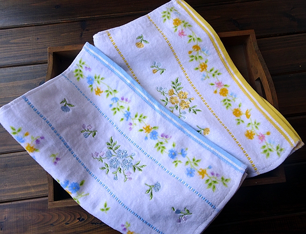 Gtune Princess Foreign Trade Day Single Embroidered Flower Fields Garden Wind Pure Cotton Cut Towels Face Towels Multicolored 33X77CM