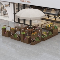 Municipal Road Sales Department Real Estate Flower Altar Square Custom Rust Prevention Green Stainless Steel Planting Iron Art Flower Boxes