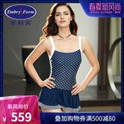 Embry Summer Lady Sweet Wave Point Bow Váy Đồ bơi Một mảnh Đồ bơi Bãi biển Đồ bơi ES0909 - Bộ đồ bơi One Piece