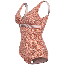 Embrys counter new product sleeveless printed womens triangle one-piece swimsuit v-neck slimming swimsuit ES00240