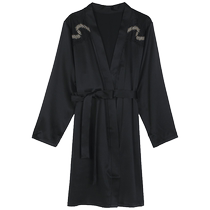 Embrys counter new product mulberry silk womens home wear spring thin long-sleeved v-neck cardigan nightgown EL00689