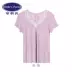 Đầm ren gợi cảm bên V-cổ ngắn tay pyjama nữ phương thức thoải mái dịch vụ nhà áo EL7723 áo phông nữ Pyjama