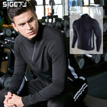 Muscle brothers men running coat quick-drying clothes long sleeve sports coat autumn and winter training sweater fitness clothes