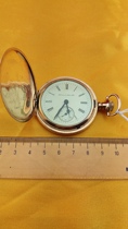 Antique Qing Dynasty gold-filled pocket watch Hampton three-door engraved gold-filled pocket watch