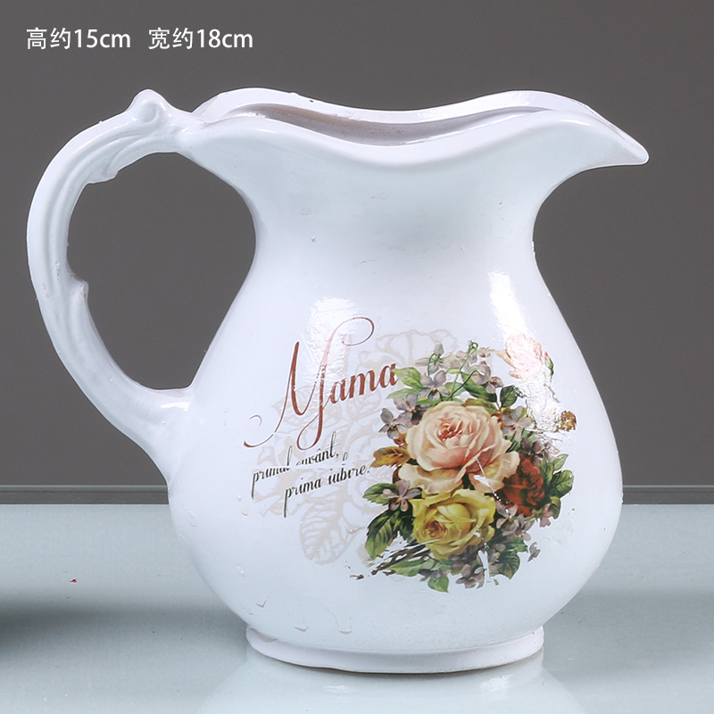 To embellish European ceramic creative furnishing articles pottery blue and white porcelain vase of large thick TaoHua I and contracted porcelain