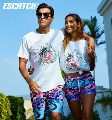 Short-sleeved T-shirt men's trend loose T-shirt Tide brand seaside holiday tourism short-sleeved couple short-sleeved beach sweater