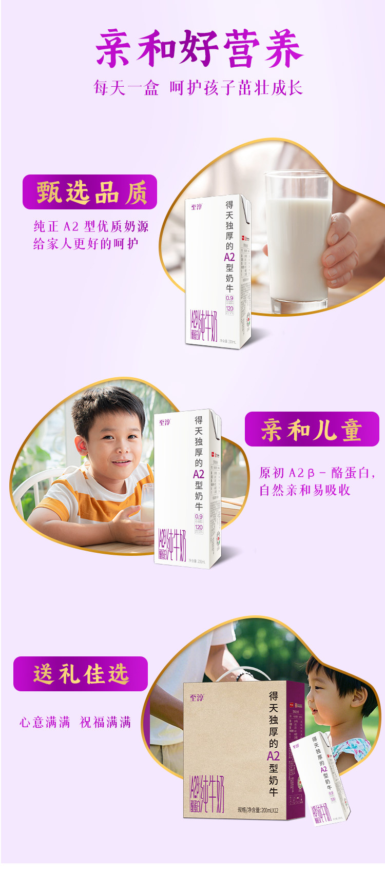 安享好物 安享B级纯奶-卫岗至淳 A2纯牛奶 国标 