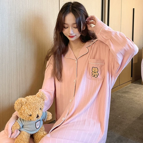 Длинный кардиган, пижама, хлопковая осенняя юбка, демисезонный тонкий лонгслив для школьников, средней длины