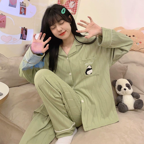 Лонгслив, пижама, весенний осенний демисезонный хлопковый комфортный комплект, популярно в интернете, 2025 года