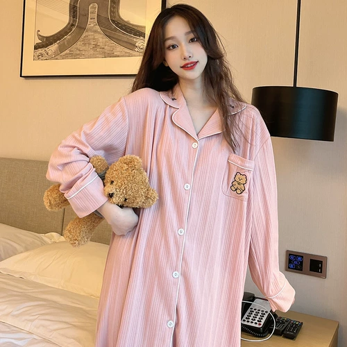 Длинный кардиган, пижама, хлопковая осенняя юбка, демисезонный тонкий лонгслив для школьников, средней длины