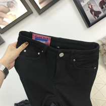 Limited collection thick version plus velvet version warm and comfortable to burst black high-elastic high waist small foot jeans now