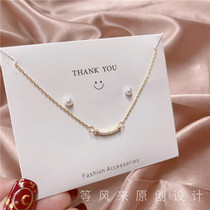 S925 sterling silver smile necklace female simple temperament Korean version of Mori Net red Ins niche design choker neck chain
