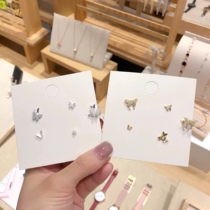 Pure silver butterfly ear nail suit minimalist with small lukewarm wind ear and ear clip without ear-hole female fairy gas sensuary superfairy