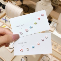 Cat Paw Ear Nail Suit Woman 2021 New Tide Sweet and cute Ins Wind Jane about small anti-allergy ear bone nails