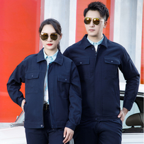 Long sleeve cotton labor insurance overalls suit suit mens spring and autumn wear-resistant thickening double-layer welding factory reflective strip custom
