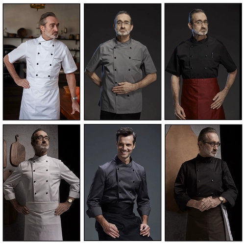 古雷米 Костюм шеф -повара с длинным рукавом летний мужской тонкая дышащая столовая для выпечки кухонная костюм