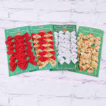 Christmas tree accessories 12 sets of small bows 5 5cm gold and silver red bright cloth Christmas decorations