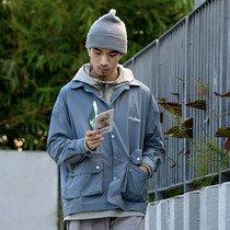 UrbanStandard tooling coach jacket mens autumn New lapel fashion top casual loose jacket