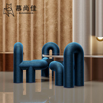 Nordic Modern Custom Designer Abnormal concept Bent Water Pipe Dining Chair Hotel Villa Single Casual Sofa Chair