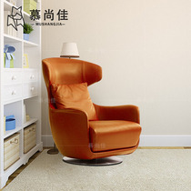 Nordic Italian Style Minimalist Sofa Chair Leather Hotel Bedroom Designer Light Lavish Sloth Casual Chair Single Sofa Chair