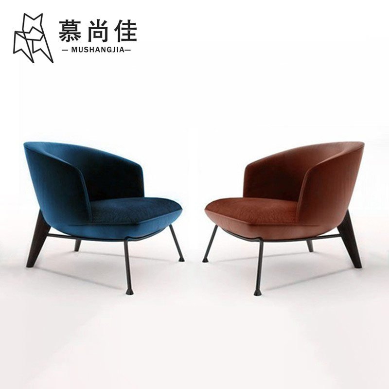 Nordic minimalist designer Network Red Restaurant Leisure Chair Modern Light Luxury Villa Living Room Fabric Single-person Chair