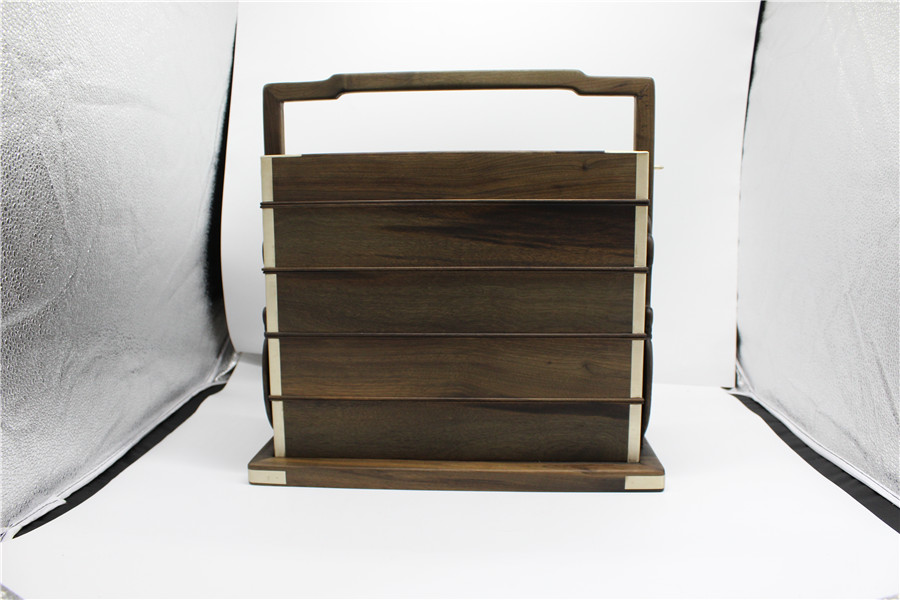 Eye record suitcase gloomy wooden suitcase gold silk nan wood dark wooden suitcase