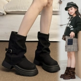 Martens, демисезонные утепленные детские универсальные ботинки, сапоги, туфли, средней длины, подходит для подростков