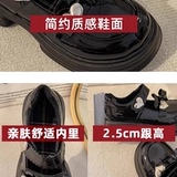 Туфли для кожаной обуви, осенний черный наряд маленькой принцессы, лоферы, обувь, мягкая подошва, в западном стиле, подходит для подростков