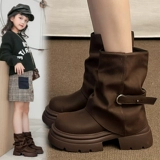 Martens, демисезонные утепленные детские универсальные ботинки, сапоги, туфли, средней длины, подходит для подростков