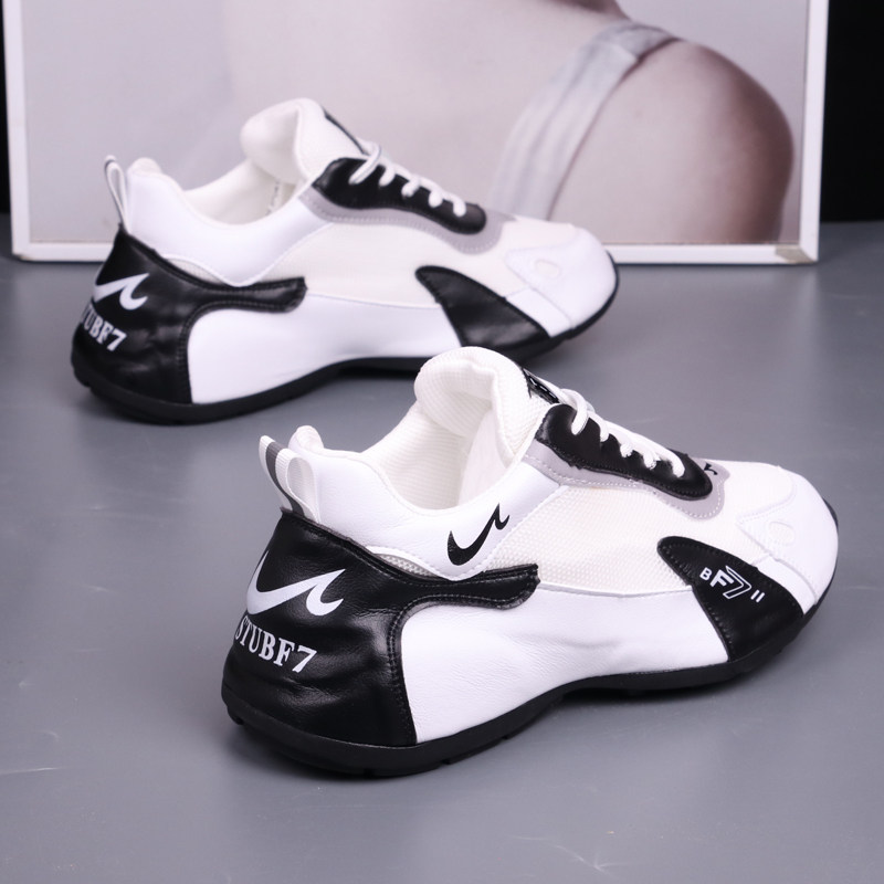 Dad shoes men's 2021 autumn new Korean version of the leather bag bottom leather poncho shoes couples sports shoes running shoes trendy shoes