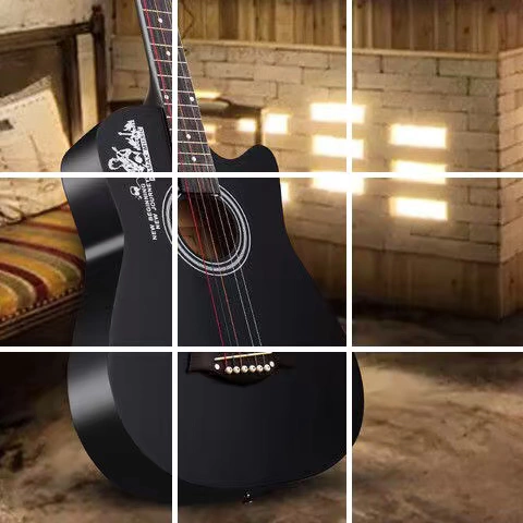 Guitar mới bắt đầu 38 inch 41 inch dân gian acoustic guitar người mới nhập học sinh trưởng thành thực hành guitar nhạc cụ nam và nữ - Nhạc cụ phương Tây