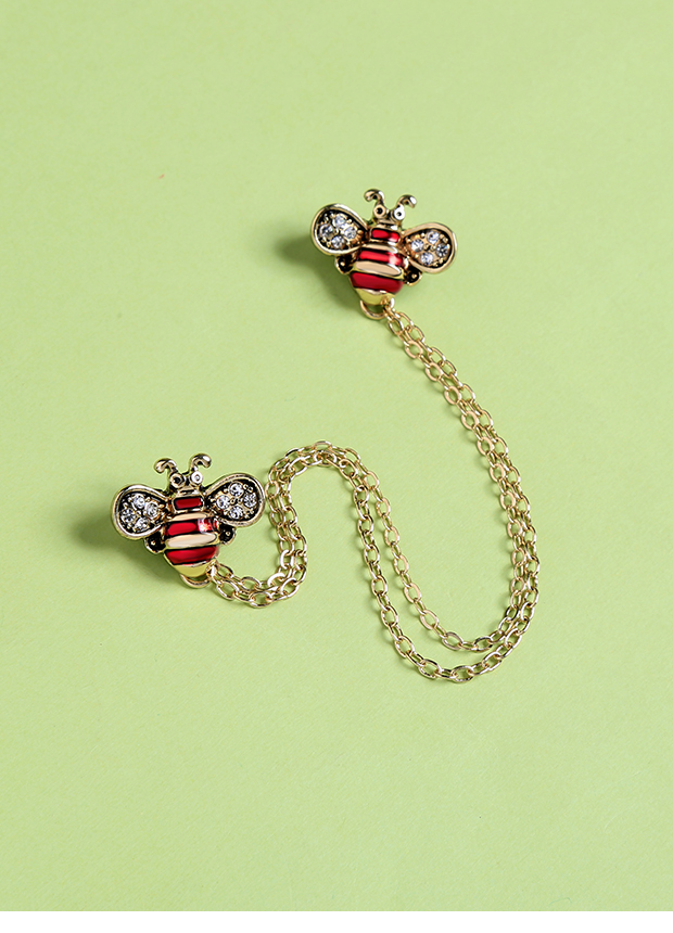 Ong phong cách nữ trâm châu Âu và Mỹ phong cách retro ngọt ngào hoang dã nhỏ trang sức tươi tinh thể kim cương men - Trâm cài ghim cài áo vest nữ