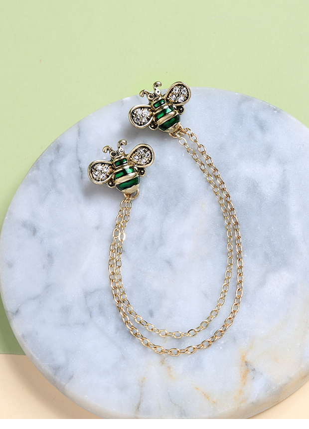 Ong phong cách nữ trâm châu Âu và Mỹ phong cách retro ngọt ngào hoang dã nhỏ trang sức tươi tinh thể kim cương men - Trâm cài ghim cài áo vest nữ