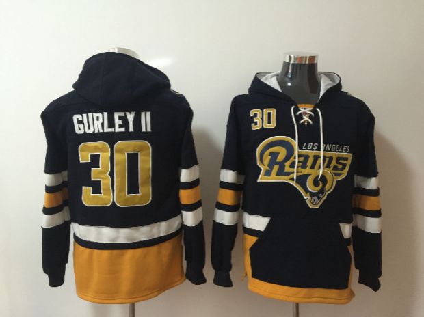 Quần áo bầu dục áo len hoodie dài tay thêu mùa thu và mùa đông cỡ lớn hip hop Rams Ram 30 # GURLEYII - bóng bầu dục áo thun chơi bóng bầu dục