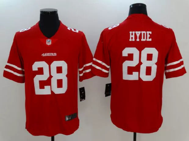 Quần áo bóng bầu dục huyền thoại người hâm mộ phiên bản áo ngắn tay hip hop cỡ lớn 49ers 49 người 28 # HYDE